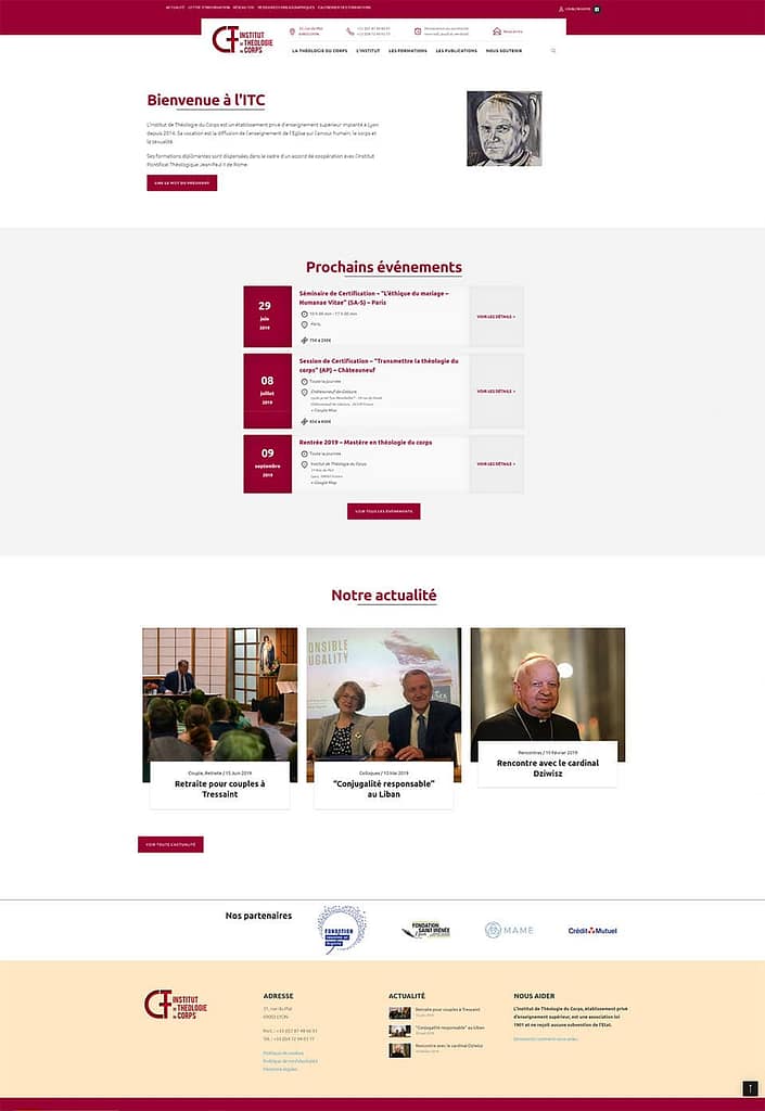 Site internet de l'Institut de Théologie du Corps